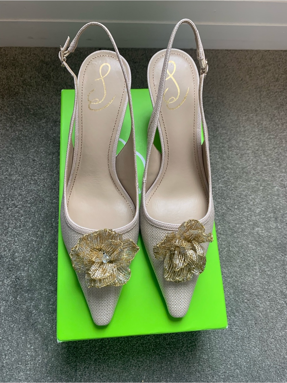 Sam Edelman Bianka Flora Pointed-Toe Slingback Sandals